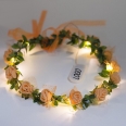 LED Light Up Hawaii Bohemia Style Head Flower Floral Hoop Flower Wreath