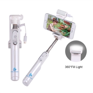 Bluetooth Selfie Stick With 360 Degree LED Fill Light