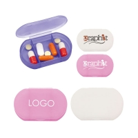 3 Compartments Plastic Mini Ellipse Pill Case