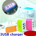 Colorful 3.1A 3USB Port Travel Charger