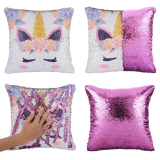Full Color Imprint Magic Reversible Sequin Pillow Cover