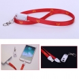 2 In One Neck Lanyard USB Phone Charging Charger