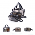 Three-piece Set Clear PVC Bag Or Transparent Wash Bag Or Cosmetic Makeup Bag