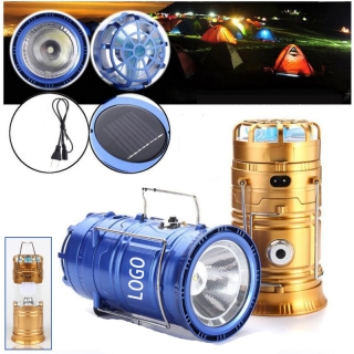 Led Hand Lamp Rechargeable Collapsible Solar Camping Lantern Tent Lights With Fan Three In One