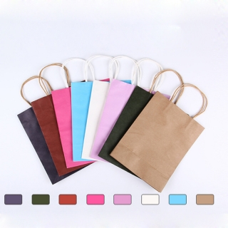 Custom Full Color Kraft Paper Gift Bag With Paper Handle