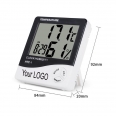 Indoor Digital C/F Thermometer Hygrometer Temperature Humidity Meter Clock