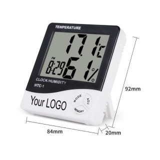 Indoor Digital C/F Thermometer Hygrometer Temperature Humidity Meter Clock