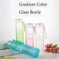 Colorful Candy Color Frosted Glass Water Drinking Bottle Volume 450ML/15OZ