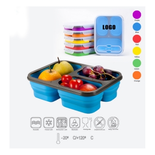 Silicone Lunch Box With Three Compartments
