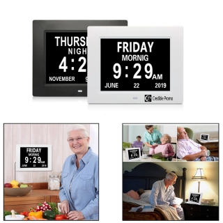 8 inch Digital Calendar Day Clock Or Photo Frame For Alzheimers Or Elderly with Large Letter Display Screen