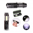 Rechareable Handheld Zoomable Or Adjustable Focus Mini Superbright Flashlight