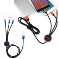 Multi 3 In 1 Light Up Phone Charging Nylon Braided Cable With Keychain 47