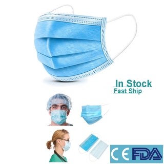CE and FDA Approved 3 Ply Protective Facial Mask Non-woven Disposable Face Mask Earloop Prevent Coronavirus