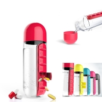 Daily Pill Box Organizer with 20 oz Water Bottle