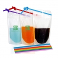 17OZ Clear Drink Pouches With Straws