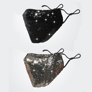Outdoor Mouth Washable Reuse Sequin Face Mask