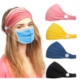 Headband With Buttons for Face Mask