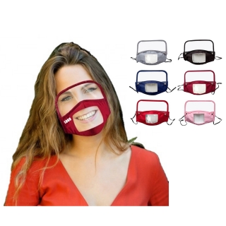Reusable Face Mask With Clear Visible Window Detachable Eyeshield Breathable Mask For Deaf Persons