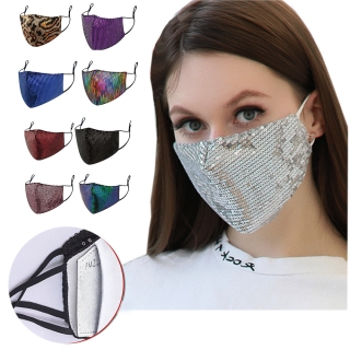 Outdoor Mouth Mask Washable Reuse Placeable PM2.5 Gasket Sequins Protection Mask
