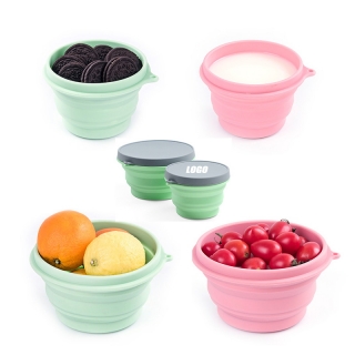 Collapsible Portable Silicone Bowl with Lid