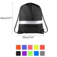 Drawstring Backpack Bag with Reflective Strip