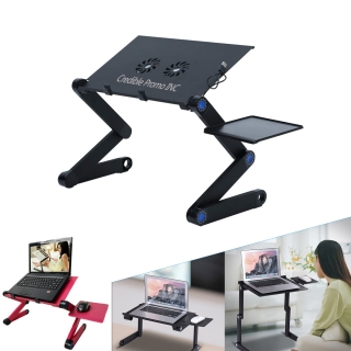Adjustable Laptop Desk with Cooling Fan and Mouse Pad