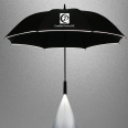 Straight Handle Promotional Golf Projection Umbrella With Safe Reflective Stripe