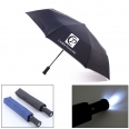 Custom LED Safe Automatic Open Foldable Umbrella With Torch