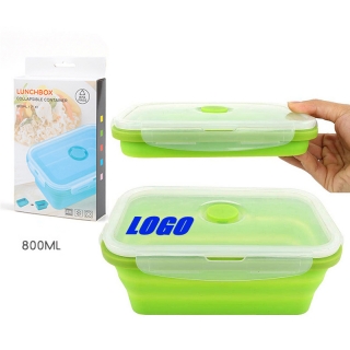 800ML Silicone Lunch Box Leak Proof Collapsible Food Storage Meal Prep Container
