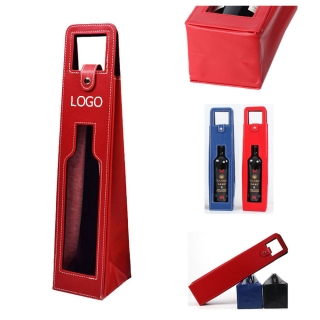 Leather Bottle Gift Bag Wine Tote