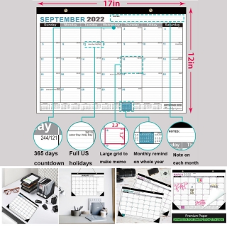 2022 Wall Calendar Or Monthly Desk Pad Or Wall Planner Large Size 17