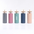 Glass Tumbler Straw Silicone Protective Sleeve Bamboo Lid