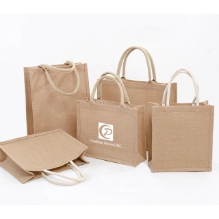 Custom Linen Or Jute Shopping Tote Bag
