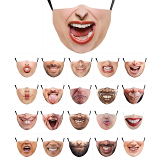 Unisex Adjustable Funny Smile Face Mask