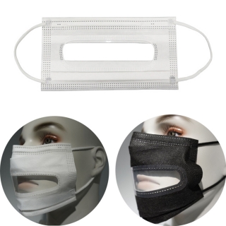 Disposable Face Covering See Through Mask with Clear Window