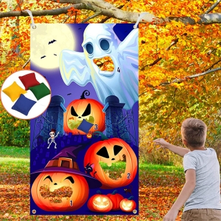 Halloween Toss Games Party Flag With 3 Bean Bags Sandbags
