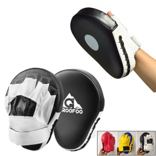 Boxing Curved Focus Punching Mitts Or Leatherette Training Hand Pad