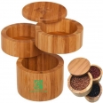 3-Tier Bamboo Triple Salt Box Kitchen Divided Spice Holder