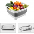 Collapsible Kitchen Draining Basket With Draining Plug And Handle