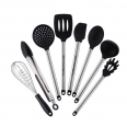 8pcs Stainless Steel Silicone Kitchenware Set Non-stick Spatula Spoon Kitchen Tool Set