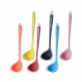 Translucent Nonstick Silicone Spoon Anti Hot Handle Soup Spoon