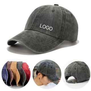 Washed Baseball Cap Adjustable Washed Baseball Cap Retro Twill Cotton Hat For Outdoor Sports