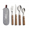 4pc Full Size Knife, Fork, Spoon, Portable Utensils Set with Case