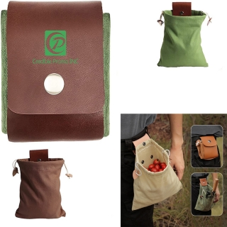 Outdoor Foraging Bag Leather Canvas Pouch