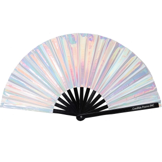 Holographic Rave Bamboo Folding Hand Fan