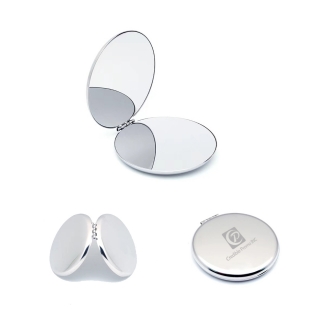 Stainless Steel Double-Sided Mini Compact Makeup Mirror