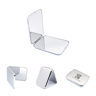 Stainless Steel Double-Sided Compact Makeup Mirror