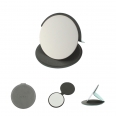 Shatterproof Stainless Steel Ultrathin Folding Round Travel Makeup Mirror with PU Leather Case Cover