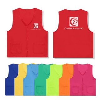 2-Pocket Unisex Adult Volunteer Activity Vest Supermarket Uniform Clerk Workwear
