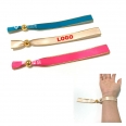One Time Use Gold Thread Stitching Satin Wristbands For Event Festivals